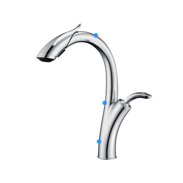 WOWOW SingleHandle PullDown Spray Kitchen Faucet With 2 Water Flow